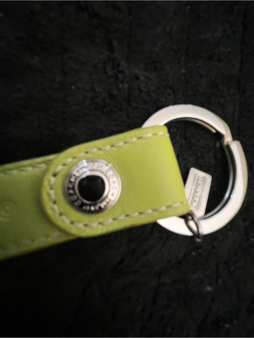 NWOT COACH VINTAGE PISTACHIO LEATHER KEY FOB